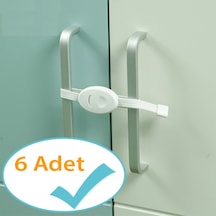 Evokids Çift Kapaklı Askılı Dolap Kilidi (6 Adet) Çok Renkli