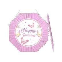 Kelebek Desenli Pembe Pinyata Happy Birthday 42 Cm Sopalıpembe Sopalı Diğer