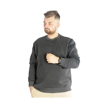 Mode Xl Erkek Sweatshirt Bisiklet Yaka Basic 20131 Antramelanj 001