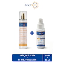Begısun Pirinç Özlü Tonik 200 Ml + Spf 50+ Su Bazlı Güneş Kremi 50 Ml Cilt Bakım Seti
