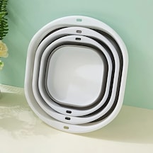 Xuweiwei 3 Adet Katlanır Gri Lavabo Seti Seyahat Leğeni Yurt Ev Çamaşır İçin Gri