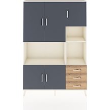 Arges Dolap 9 Raflı 3 Çekmeceli 5 Kapaklı 132x30x195 Aytaşı-antrasit/çam Antrasıt/atlas Çam