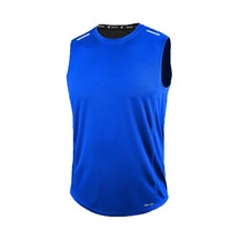 Erkek Nem Emici Hızlı Kuruma Atletik Teknik Performans Sporcu Sıfır Kol T-shirt Drıfıt-sıfırkol Mavi