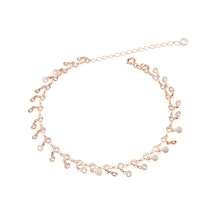 Brezza Lusso Jewelry Sallantılı Classical Su Yolu Gümüş Kadın Ayak Halhal Rose
