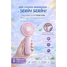 Taşınabilir Mini Fan 300mah Kablosuz Sessiz Güçlü Motor Yaz İçin Serinlik Sağlar 3 Kademeli Serinlik
