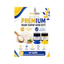 Premium Mum Yapım Hobi Seti - Soya Wax 250 Gr - 2'li Toz Mum Boyası Seti - Mavi, Sarı Bkfabsw2502msr Karışık