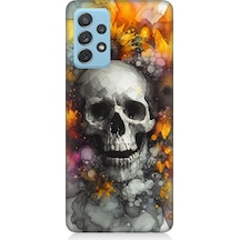 Samsung Galaxy A52 Uyumlu Alevli Kurukafa Patlaması Desenli Silikon Kılıf Çok Renkli
