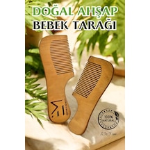 Doğal Ahşap Bebek Tarağı - Saç Derisini Nazikçe Tarar