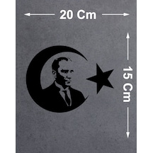 Atatürk Ve Türk Bayrağı Sticker - Araba Oto Motosiklet Karavan Araç Cam Sticker - 00218 20x15 Cm