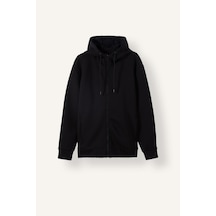 Defacto Pamuklu Regular Fit Kapüşonlu Fermuarlı Sweatshirt G9103ax26aubk81 Siyah-bk81