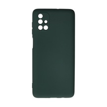 Samsung Galaxy M51 Kılıf Nano İçi Kadife Silikon - Koyu Yeşil