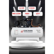 Demr Kompresör Pistonlu 300 LT 2 Kafa 12 Bar 5.5 HP IDMK290 Hava Kompresörü