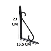 2 Adet Raf Altı L Ayak Siyah Dekoratif Demir Raf Ayağı 23x15.5 Cm 2adet Siyah Diğer