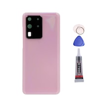 Samsung S20 Ultra Pembe Uyumlu Arka Kapak Batarya Kapağı Pil Kapağı Yapışkan Ve Sökme Aparatıyla Beraber Full Set Pembe