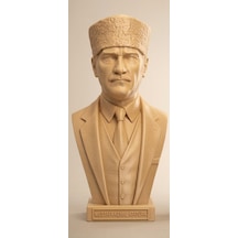 Bej Renk 3d 15 Cm Atatürk Heykeli Dekoratif Ofis Hediyelik
