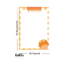Turuncu Civciv Temalı A5 Not Defteri 45 Yaprak Cute Serisi Çok Renkli
