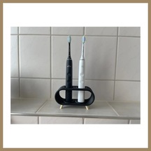 Bezos 3d Baskı Elektrikli Diş Fırçası Standı Çift Diş Fırçalık Ayaklı Modern Banyo Diş Fırçası Tutucu Siyah 22