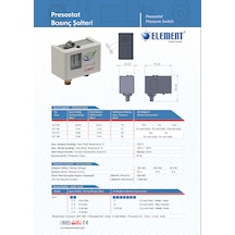 Element Elt-38 5-50 Bar G1/4 Dişi Presostat Basınç Şalteri