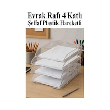 Evrak Rafı 4 Lü Şeffaf Masaüstü 1 Paket Plastik Evrak Rafı Masa Üstü Şeffaf Hareketli A4 Dosya Düzenliyici Ka Çok Renkli
