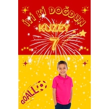 Sarı Kırmızı Resimli Doğum Günü Afişi Bristol Karton Uv Baskı 2 50x70 "