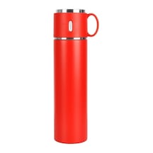 Kırmızı 316L Paslanmaz Çelik Bardaklı Termos 580 Ml
