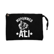 Muhammad Ali Face Siyah Clutch Astarlı Cüzdan / El Çantası Siyah