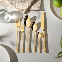 Nehir Marbella Titanium 6 Kişilik 36 Parça Çatal Kaşık Bıçak Takımı Altın