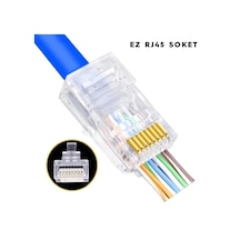 Cat6 Konnektör 4381P Yeni Nesil Delikli Jack Ez Rj45 100 Lü Paket