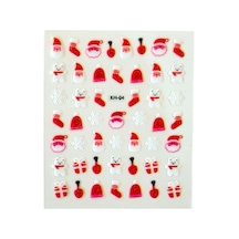 No:4 - Noel Baba 3d Tasarım Yapışkan Tırnak Sticker Tırnak Dövmesi Nail Art
