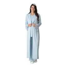 Mecit Pijama Mecit 1924 Mavi Dört Parça Hamile Lohusa Set
