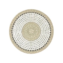 6 Adet Amerikan Servis, Natürel MeridyenDukkan 37 cm Rattan-Yuvarlak-Dekoratif Servis Bej