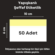 50 Ad Pvc Etiketlik Yapışkanlı 10x6 Cm Raf Etiket Cebi Yapışkanlı