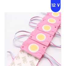 20 Adet 12 Volt 2.4 Watt Kare Pembe Cob Led Modül Ip65
