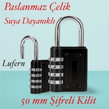 50 Mm 3 Basamaklı Haneli Şifreli Premium Paslanmaz Çelik Küçük Ekstra Güçlü Şifreli Asma Kilit