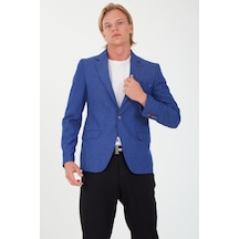 Sposo 5110 Dar Kalıp Yarım Astarlı İndigo Erkek Blazer Ceket İndigo