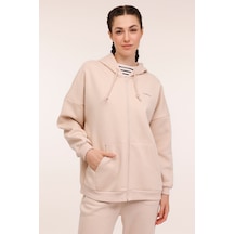Lumberjack Wb Marcıa 18ssb502 4pr Bej Kadın Oversıze Fıt Hoodıe Bej