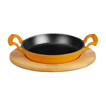 Lava Yuvarlak Kulplu Tava ve Ahşap Altlıklı. Çap(Ø) 20cm. -