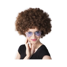 Mey İthalat Kahve Renk Kıvırcık Afro Bonus Peruk Diğer