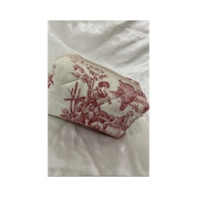 Makyaj Çantası Vintage Desen Kırmızı 18 10 10cm Ölçülerinde Kırmızı