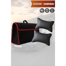 Suzuki Samurai Uyumlu Bagaj Çantası Siyah Renk Koltuk Yastığı Lüks Model