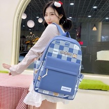 Novahub Dört Parçalı Sırt Çantası Seti Çizgi Film Renk Bloğu Kadın Sırt Çantası Ortaokul Öğrenci Okul Çantası Pembe Pembe