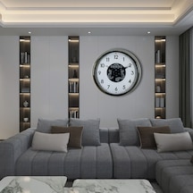 Krom Şıklık Sade 60 Cm Çarklı Duvar Saati Çok Renkli