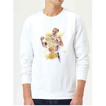 Lakers Basket Oyuncusu Basketbol Baskılı Beyaz Erkek Örme Sweat (528416124)