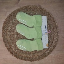 Defne Baby 3 Çift Havlu Pamuklu Kaydırmaz Taban Kışlık Kız Çocuk Ve Bebek Soket Çorap-807 Yeşil