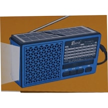 Solar Fm Radyo Bluetooth Hoparlör Mp3 Çalar Usb.tf.aux Çalar El Feneri - Mavi- Tek Ebat