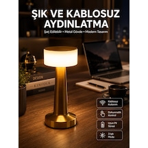 Altın Rengi Masa Ve Gece Lambası Dokunmatik Şarjlı Masa Lambası Çok Renkli 75197589