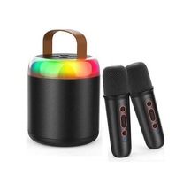 Ankatek Taşınabilir Bluetooth Hoparlörlü Karaoke Makinesi - 2 Kablosuz Mikrofonlu, Illuminated Rgb Işıkları, Parti Eğlencesi İçin - Gümüş