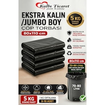Ekstra Kalın Çöp Torbası 80x110 Cm Siyah Çöp Poşeti 5 Kg Dökme