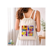 Ghostbastır Design Şeker Kız Candy Büzgülü Keten Çanta C230 Bej