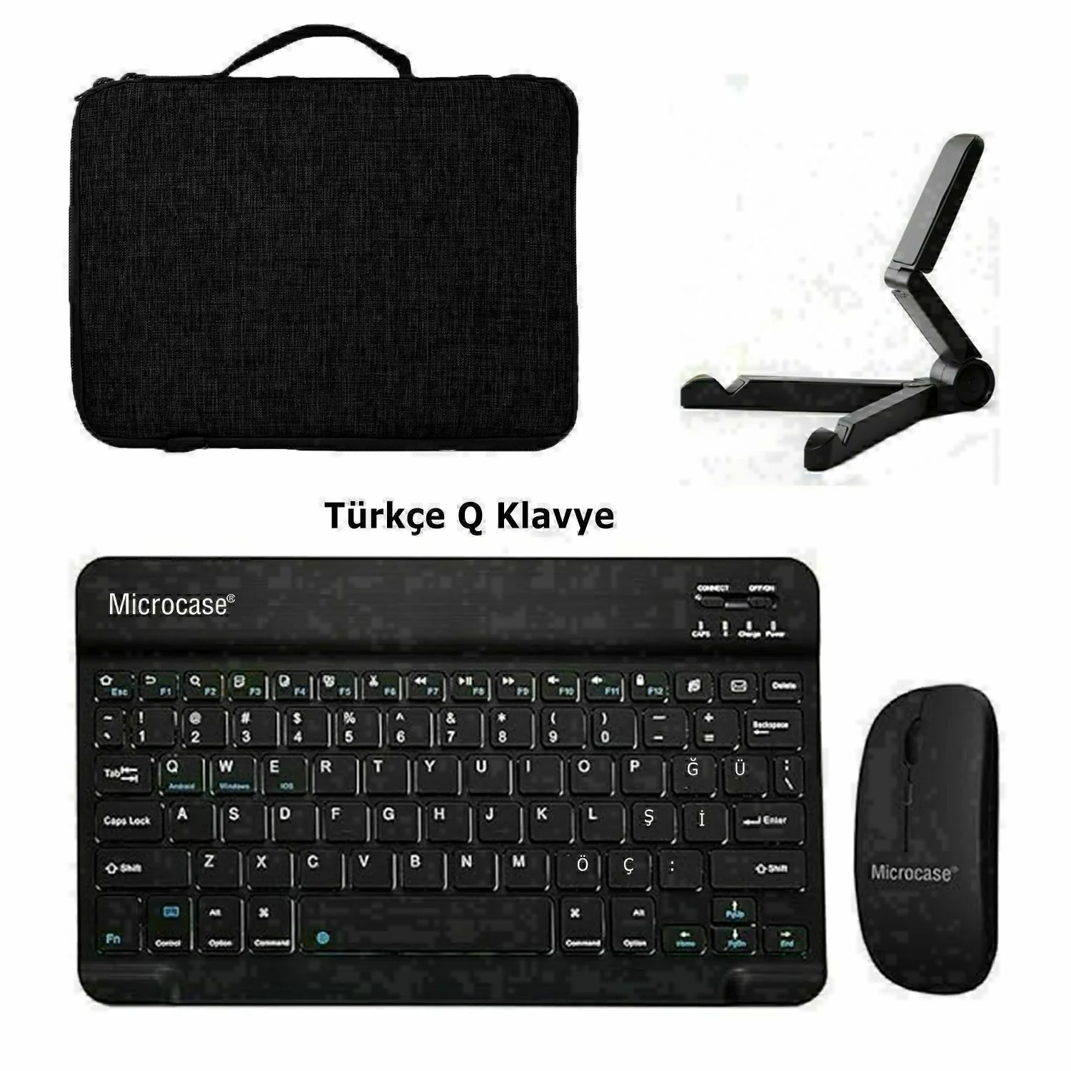 Microcase Oneplus Pad 4 13.2 İnch İle Uyumlu Tablet İçin Türkçe Bluetooth Klavye+mouse+tablet Standı-siyah Al8126 Diğer